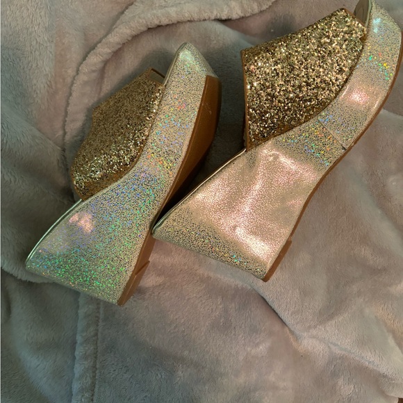 Glitter Mzluyin Wedge Sandals for Women Platform Beach Slide - Picture 4 of 12
